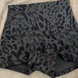 Leopard print lululemon shorts